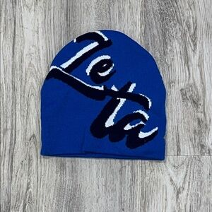 Blue and Black graphic Beanie